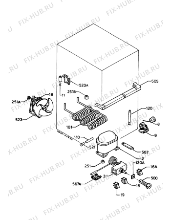 Взрыв-схема холодильника Zanussi ZUD5120 - Схема узла Cooling system 017